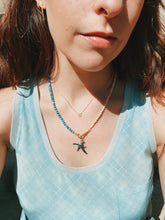 Load image into Gallery viewer, Two tone agate necklace with charm holder
