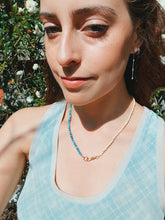 Load image into Gallery viewer, Two tone agate necklace with charm holder