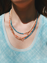 Load image into Gallery viewer, Two tone agate necklace with charm holder