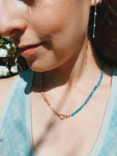 Load image into Gallery viewer, Two tone agate necklace with charm holder