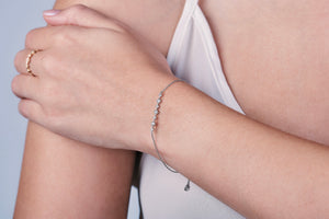Ceejayeff pretty white gold and diamond bracelet on a wrist