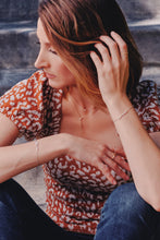 Load image into Gallery viewer, Ceejayeff Model wearing delicate gold and diamond jewelry