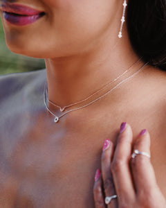 Ceejayeff circle Marq diamond necklace on a model