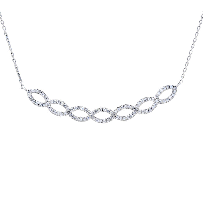 Ceejayeff diamond Marq strand bar necklace in white gold