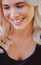 Load image into Gallery viewer, Ceejayeff Model wearing delicate gold and diamond jewelry