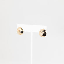 Load image into Gallery viewer, Gold stud earrings on a white card with a white background