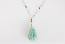 Load image into Gallery viewer, Carved Jade Long Chain Necklace
