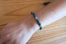 Load image into Gallery viewer, Chrysocolla &amp; Moss Agate Stretch Bracelet 1