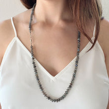 Load image into Gallery viewer, Labradorite Knotted Opera Length Necklace