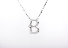 Load image into Gallery viewer, ceejayeff letter B diamond necklace in white gold