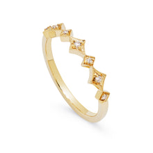 Load image into Gallery viewer, Ceejayeff alt star ring yellow gold and diamond stackable band