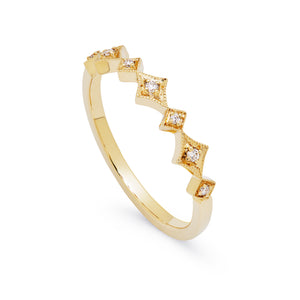 Ceejayeff alt star ring yellow gold and diamond stackable band