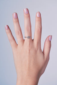 Ceejayeff circle Marq diamond ring on a hand