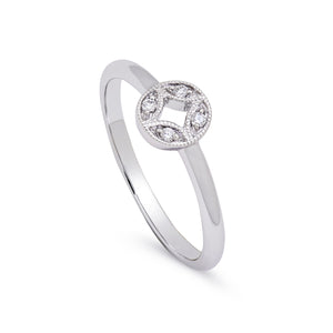 Ceejayeff circle Marq diamond ring alternative engagement ring in white gold