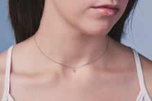 Load image into Gallery viewer, Ceejayeff long star diamond choker necklace in yellow gold on a model