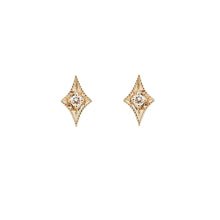 Load image into Gallery viewer, Ceejayeff long star diamond stud earring in yellow gold