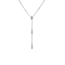 Load image into Gallery viewer, Ceejayeff Marq y diamonds lariat necklace in white gold