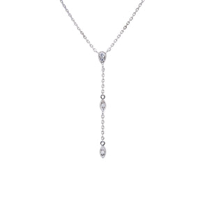 Ceejayeff Marq y diamonds lariat necklace in white gold