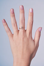 Load image into Gallery viewer, Ceejayeff pear Marq diamond bypass ring in rose gold on a hand