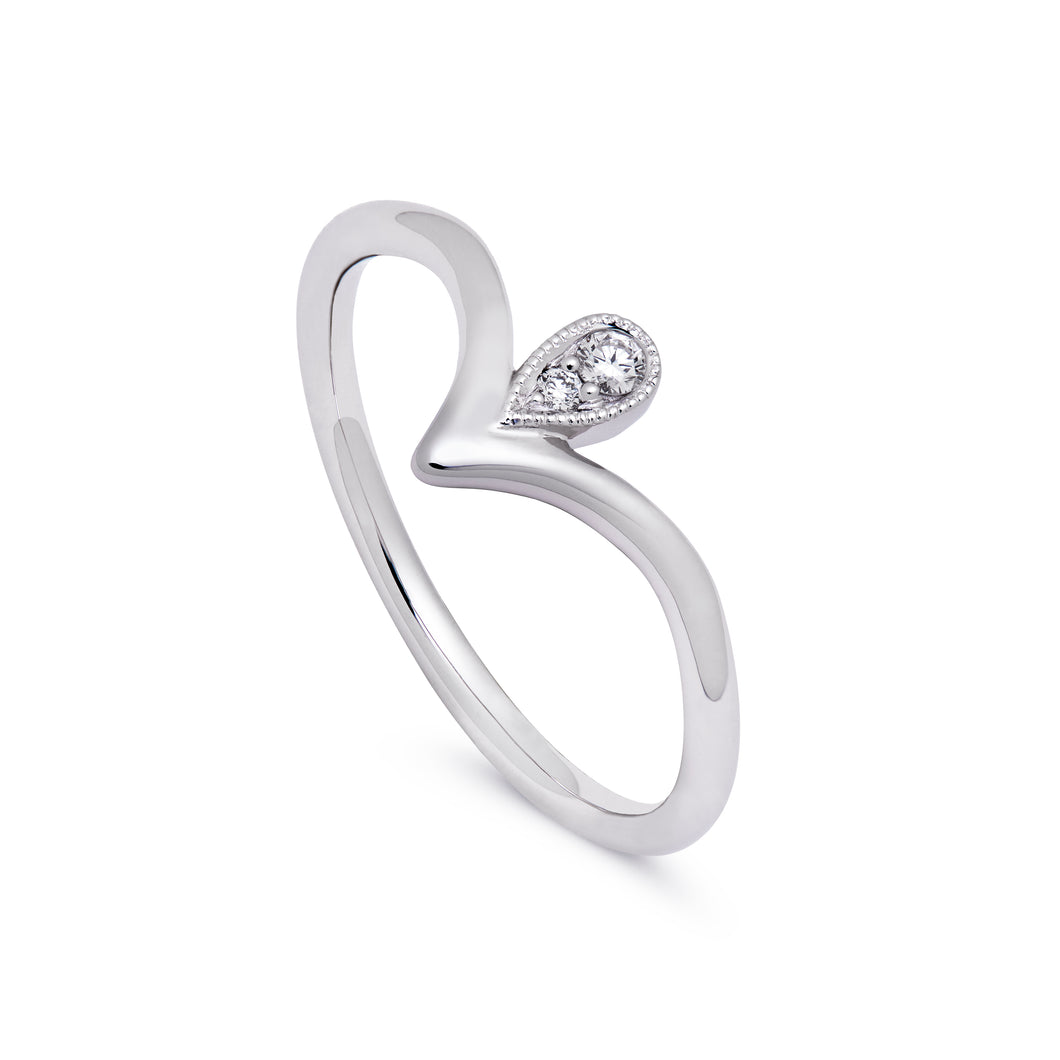 Ceejayeff pear point diamond ring in white gold